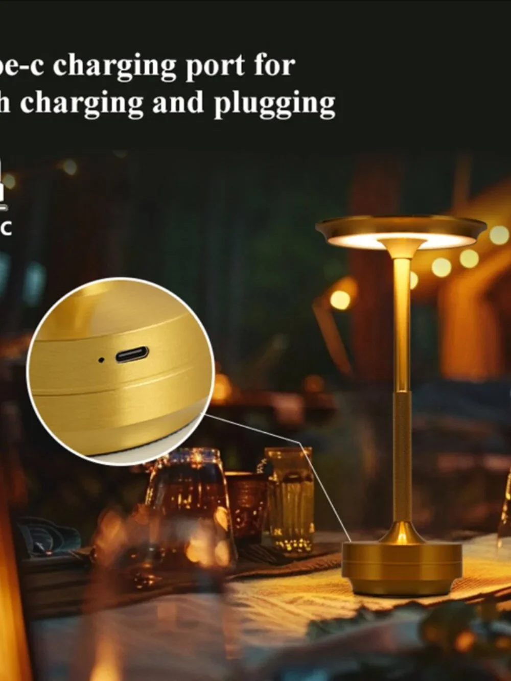 Portable Cordless LED Table Lamp | 6000mAh Rechargeable Battery Stepless Dimming